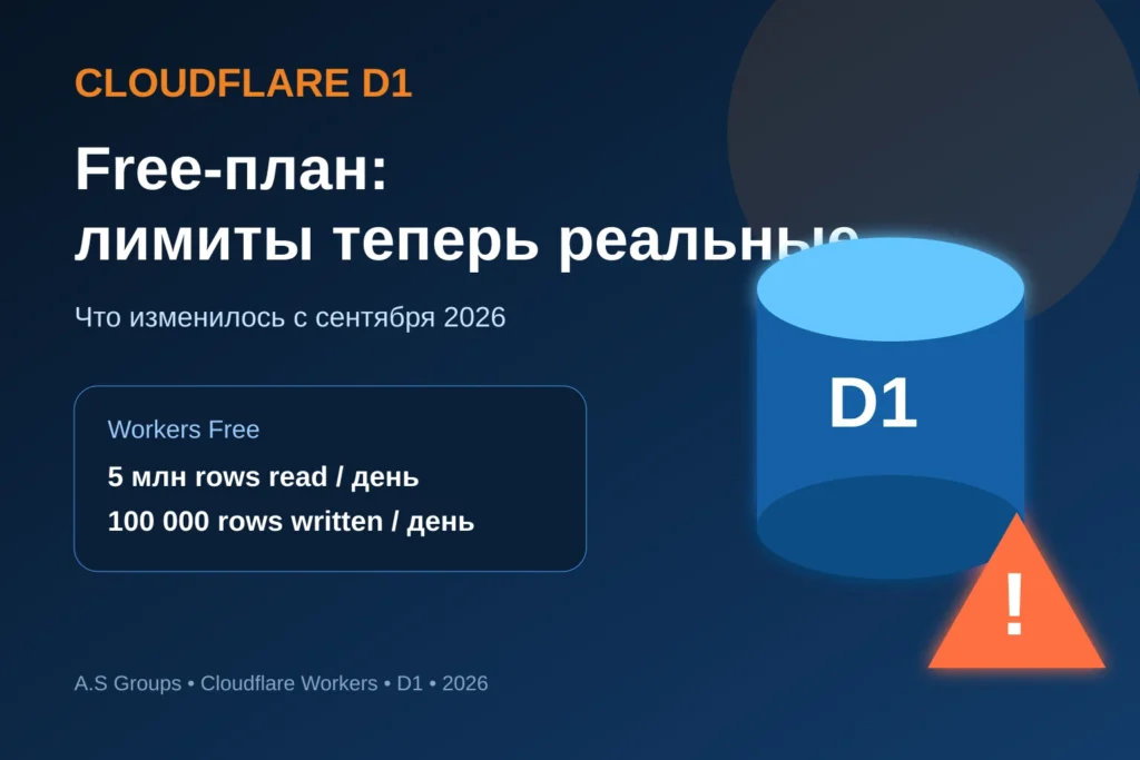 Cloudflare D1 Free — дневные лимиты чтения и записи в 2026 году