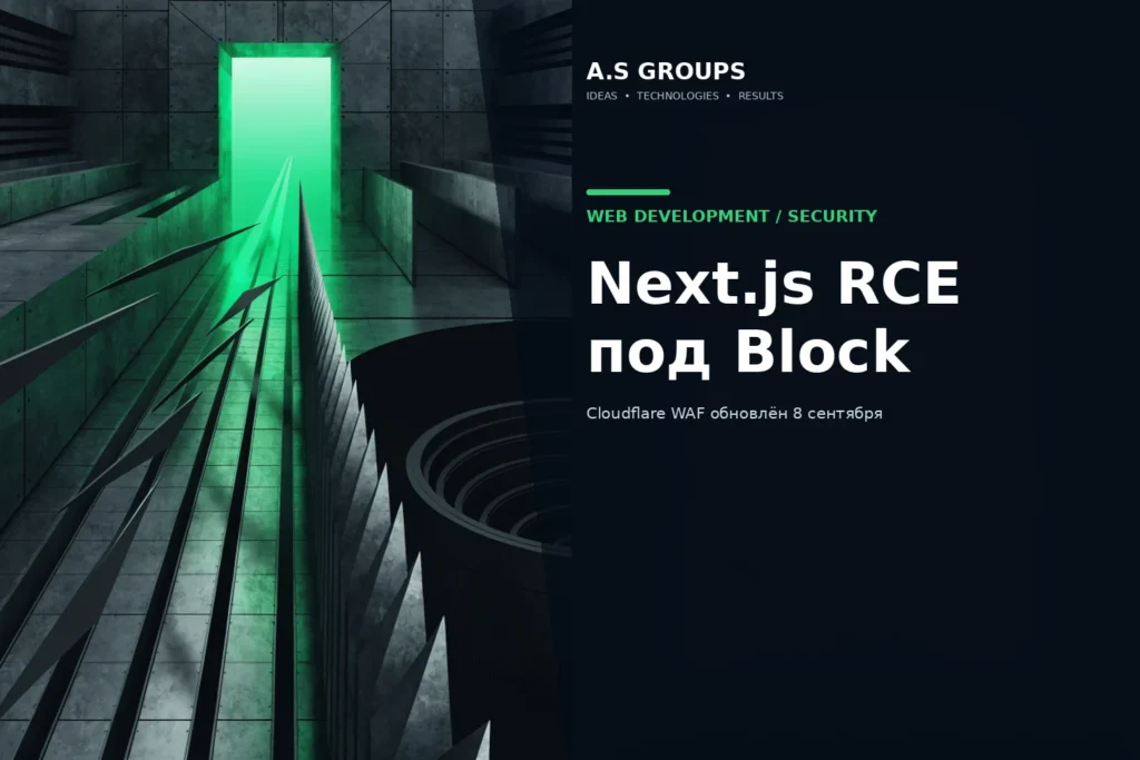 Cloudflare WAF блокирует опасные запросы к приложению Next.js