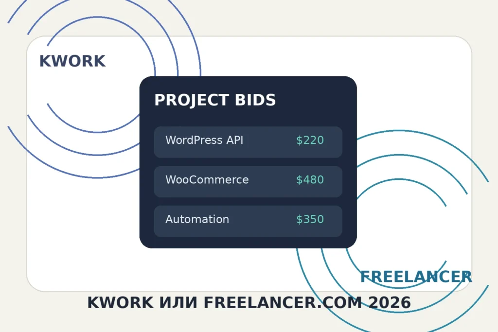 Kwork или Freelancer.com в 2026 году — сравнение бирж для веб-разработчика