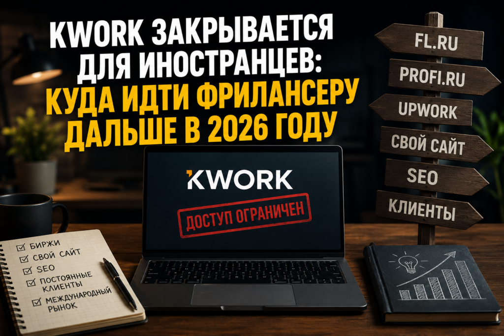 Kwork закрывается для иностранцев — куда идти фрилансеру дальше в 2026 году
