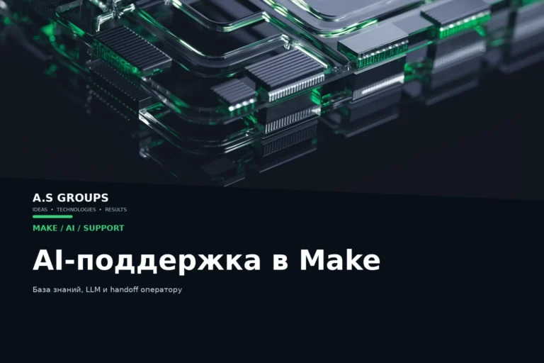 AI-бот поддержки в Make с базой знаний, LLM, API и передачей диалога оператору