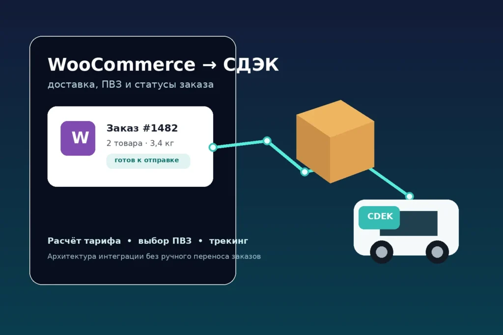 Интеграция WooCommerce со СДЭК: доставка, ПВЗ, заказы и статусы