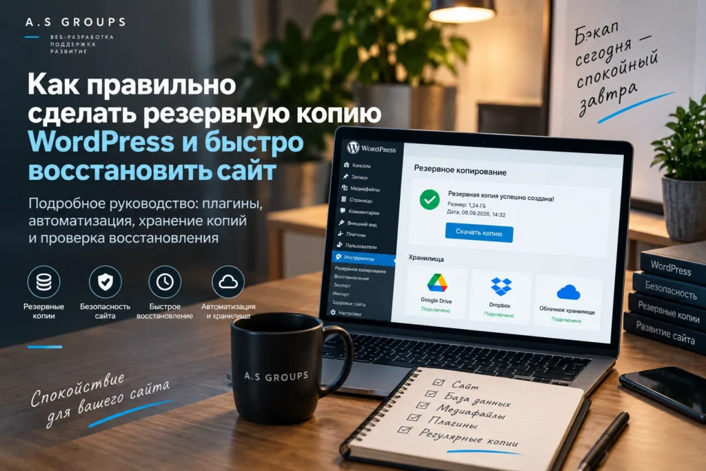 Резервное копирование WordPress и проверка восстановления сайта
