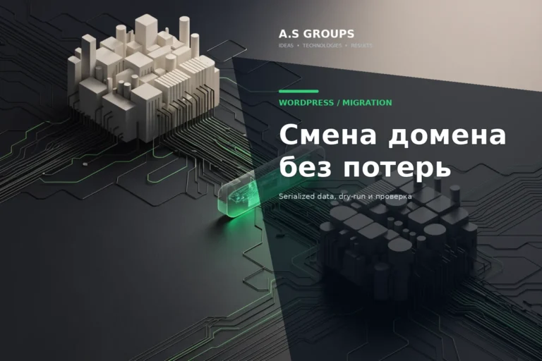 Безопасная смена домена WordPress через WP-CLI search-replace и проверку базы данных